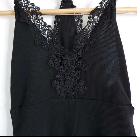 BNWT TopShop ribbed lace trimmed body suit - Picture 2 of 5